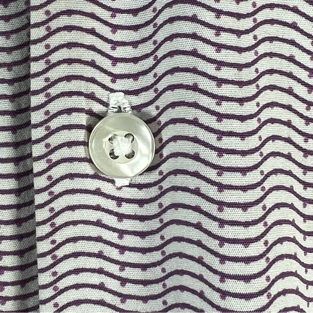 Tattersall Soho Men’s Dress Shirt With Purple Stripes & Dots Med or Large ? - Picture 3 of 10